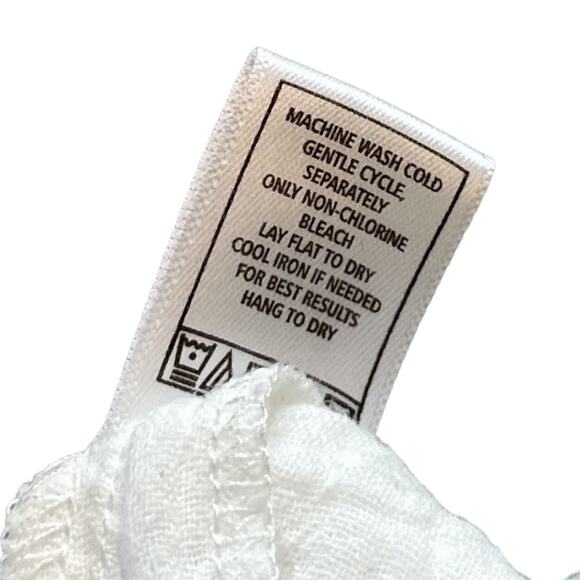 Monrow Gauze Cotton Henley Halter Collared Button Sleeveless Dress White Small - Picture 13 of 14